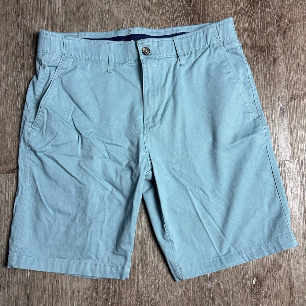 Nat Nast Lt Blue Flat Front 9" Golf Chino Shorts Stretch Men's 32